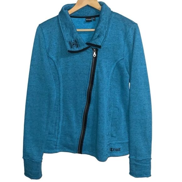 Cruel Harris blue zip up jacket size L Large - Picture 1 of 6